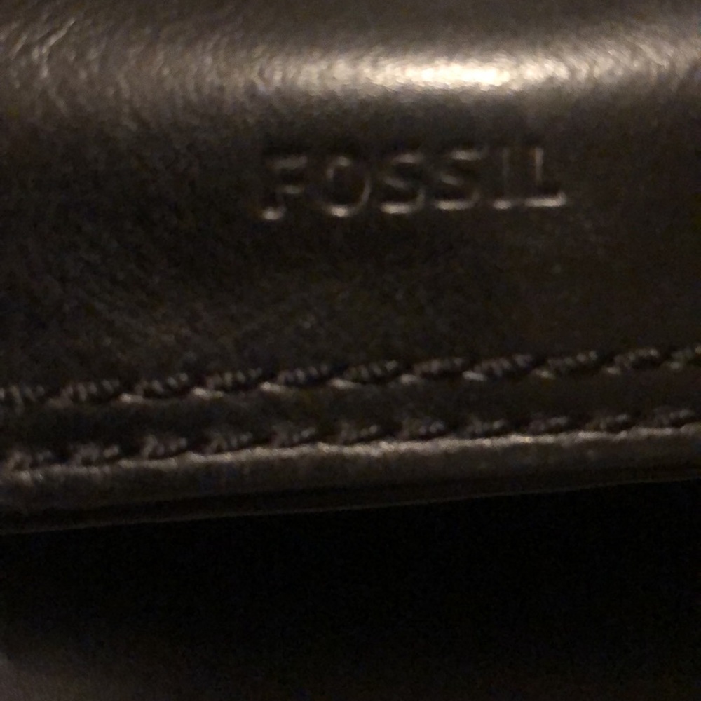 Black Real Authentic Leather Fossil Bag And Match… - image 3